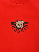 Tutina per neonati Moschino Kids rosso in cotone con stampa teddy - Rubino Kids