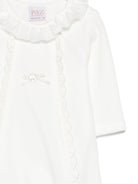 Tutina per neonati Paz Rodrìguez bianca con ruches - Rubino Kids