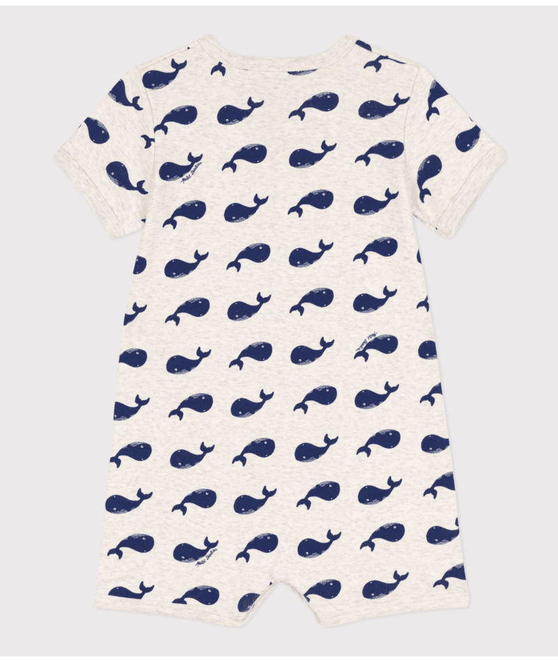 Tutina per neonati Petit Bateau beige con fantasia grafica all - over - Rubino Kids