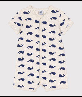 Tutina per neonati Petit Bateau beige con fantasia grafica all - over - Rubino Kids