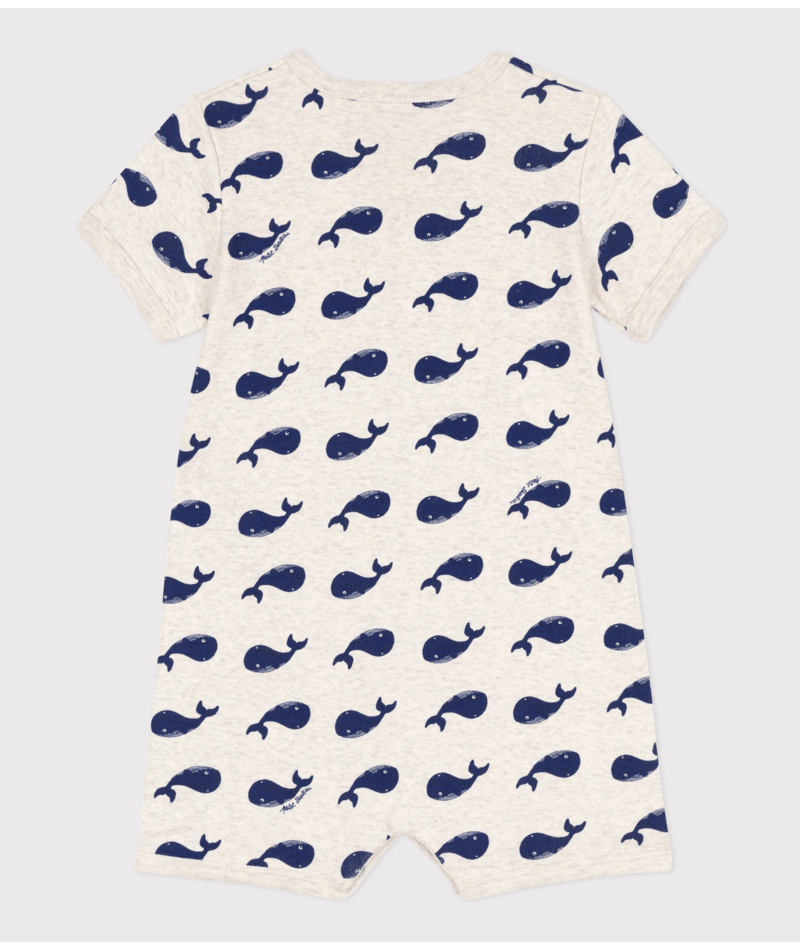 Tutina per neonati Petit Bateau beige con fantasia grafica all - over - Rubino Kids