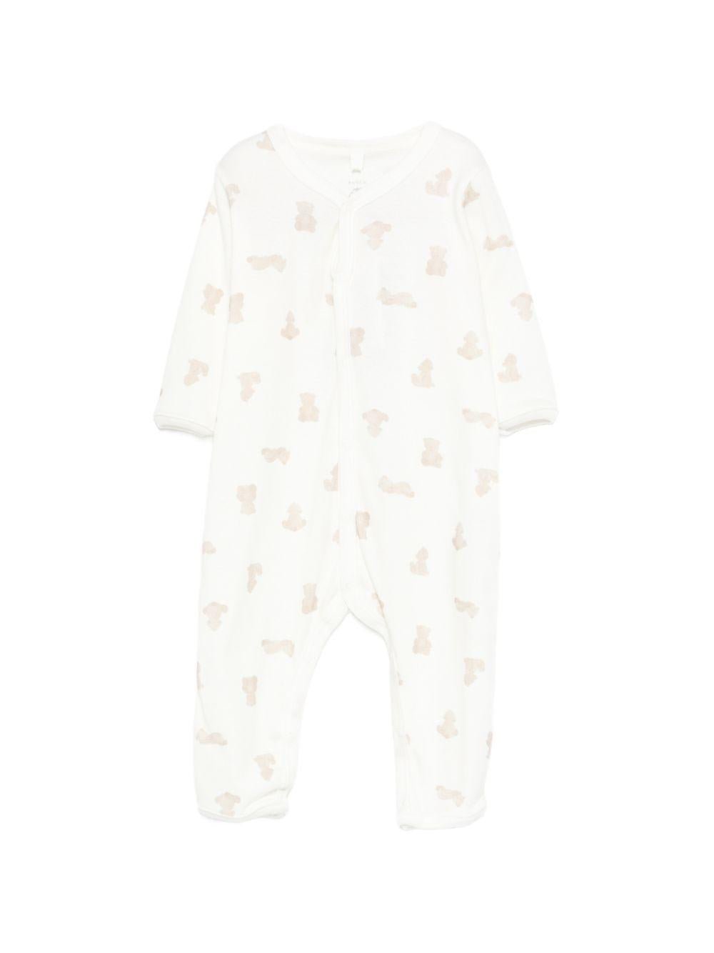 Tutina per neonati Petit Bateau beige con stampa orsetto all - over - Rubino Kids
