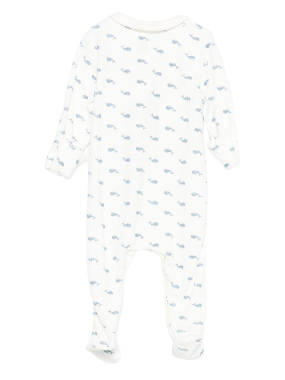 Tutina per neonati Petit Bateau bianca con colletto Peter Pan - Rubino Kids