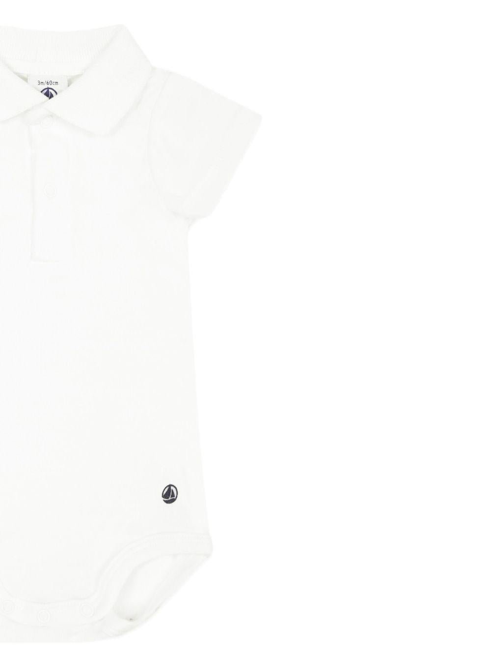 Tutina per neonati Petit Bateau bianca con colletto - Rubino Kids