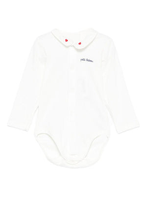 Tutina per neonati Petit Bateau bianca con decorazione a cuori