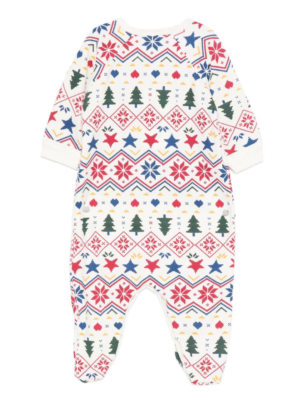 Tutina per neonati Petit Bateau bianca con modello fair isle - Rubino Kids