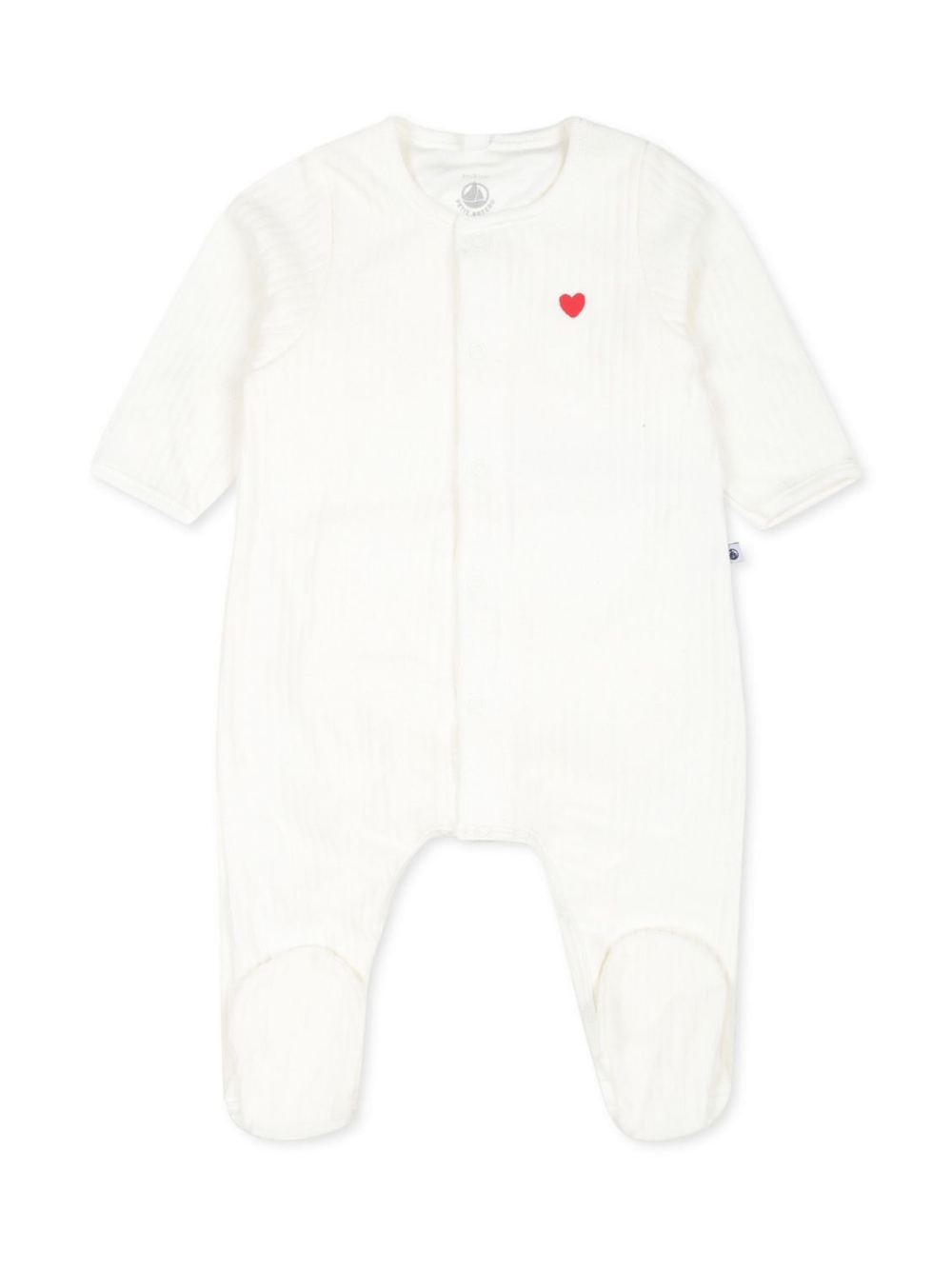 Tutina per neonati Petit Bateau bianca con motivo a cuori - Rubino Kids