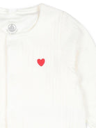 Tutina per neonati Petit Bateau bianca con motivo a cuori - Rubino Kids
