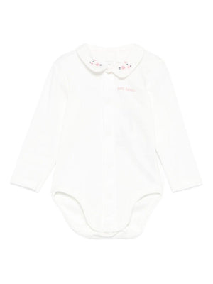 Tutina per neonati Petit Bateau bianca con ricamo a fiori