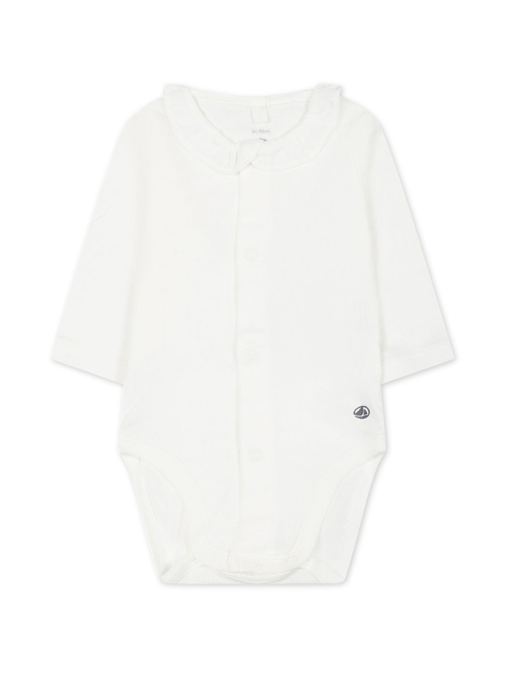Tutina per neonati Petit Bateau bianca con ruches - Rubino Kids