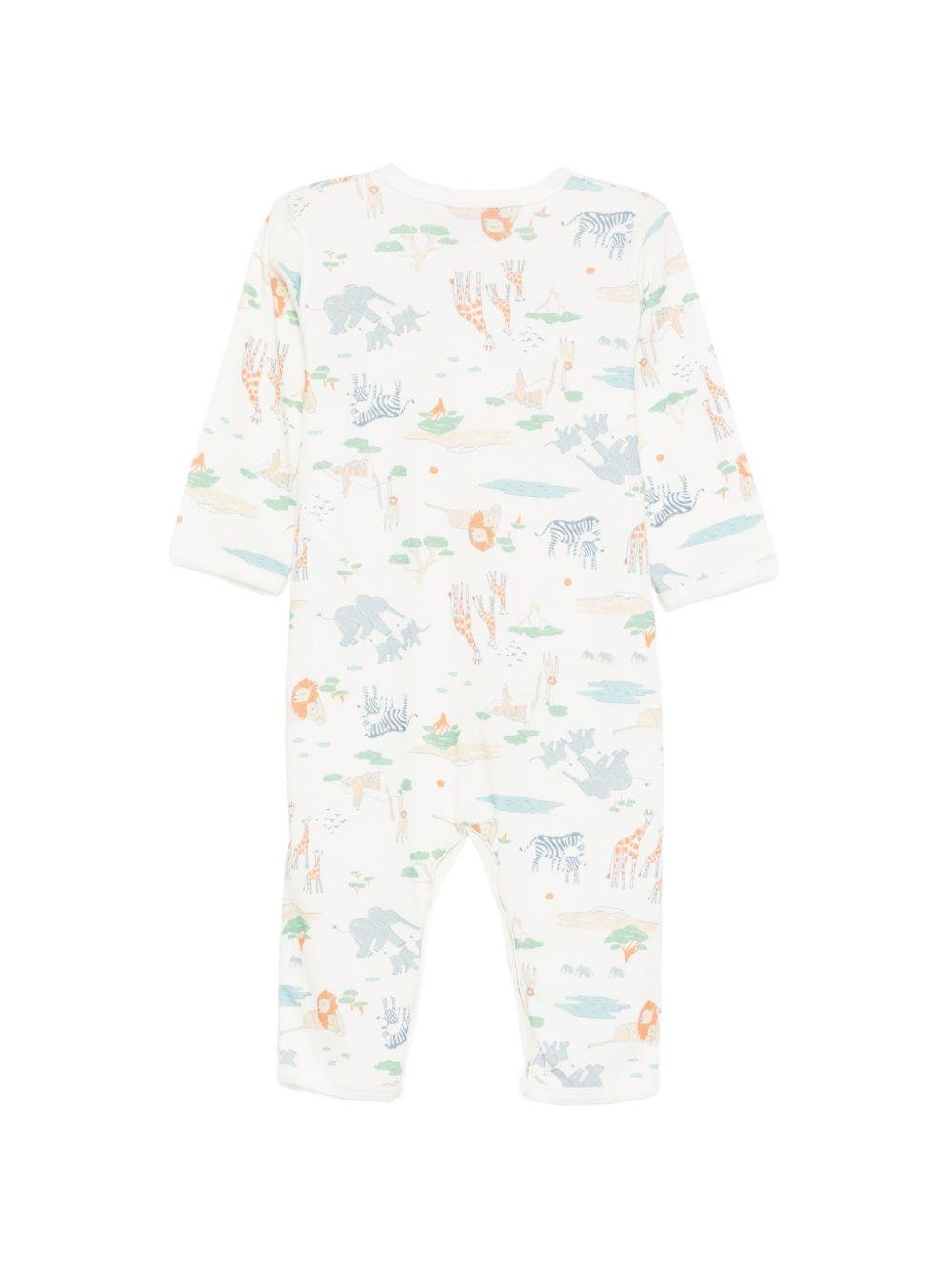 Tutina per neonati Petit Bateau bianca con stampa animali - Rubino Kids
