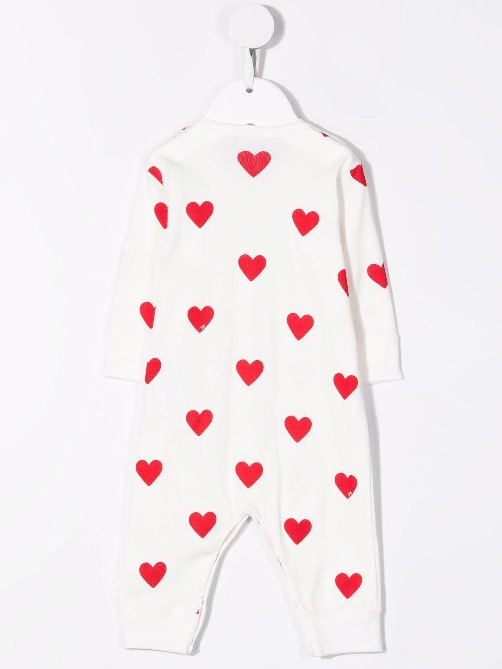 Tutina per neonati Petit Bateau bianca con stampa cuori all - over - Rubino Kids