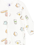 Tutina per neonati Petit Bateau bianco a maniche lunghe con stampa colazione - Rubino Kids