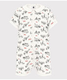 Tutina per neonati Petit Bateau bianco con fantasia grafica all - over - Rubino Kids