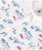 Tutina per neonati Petit Bateau bianco con fantasia grafica all - over - Rubino Kids