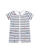 Tutina per neonati Petit Bateau bianco con fantasia grafica all - over - Rubino Kids