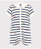 Tutina per neonati Petit Bateau bianco con fantasia grafica all - over - Rubino Kids