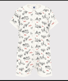 Tutina per neonati Petit Bateau bianco con fantasia grafica all - over - Rubino Kids