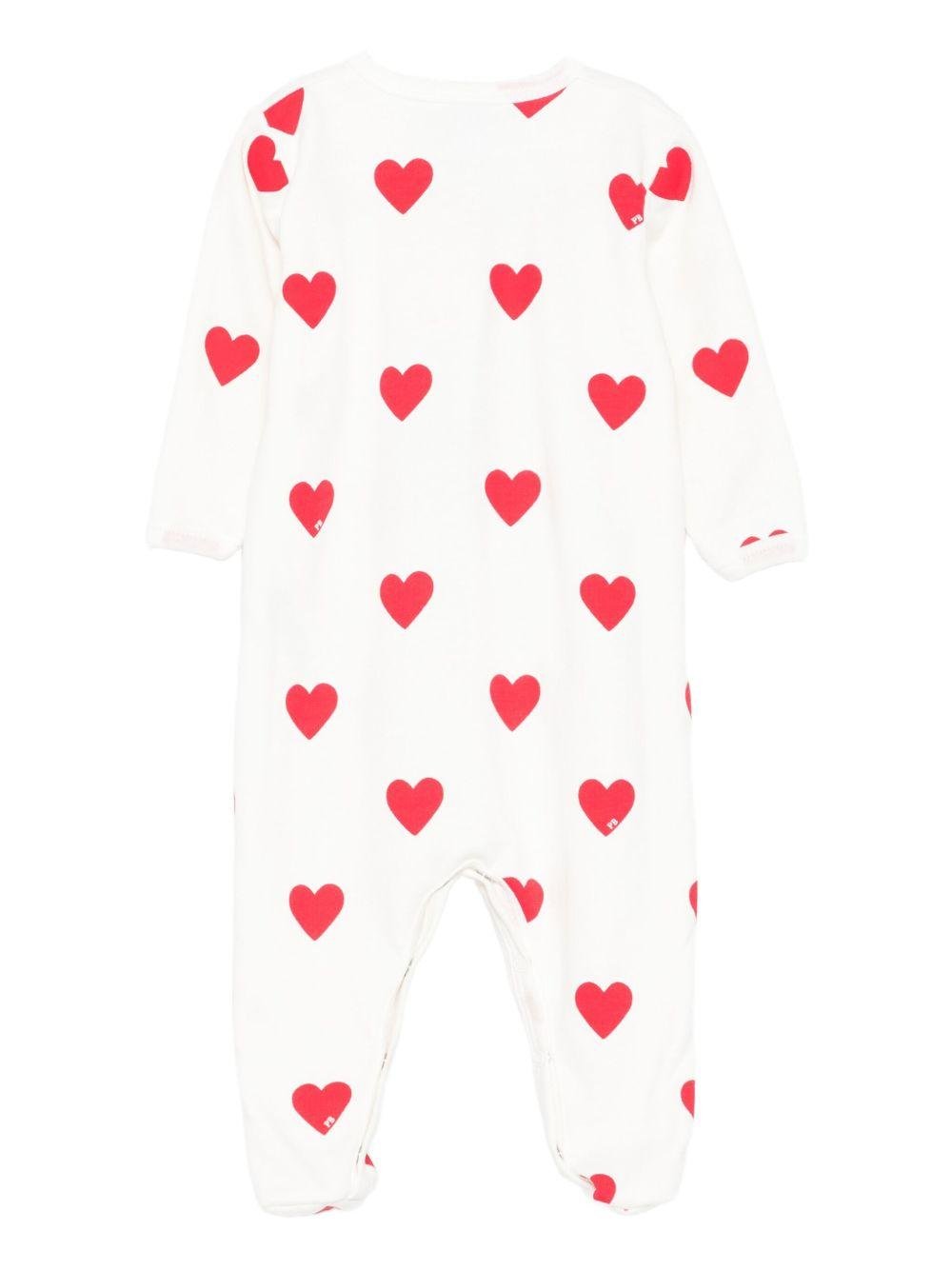 Tutina per neonati Petit Bateau bianco con stampa a cuore - Rubino Kids