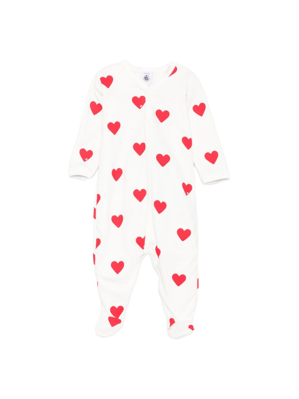 Tutina per neonati Petit Bateau bianco con stampa a cuore - Rubino Kids