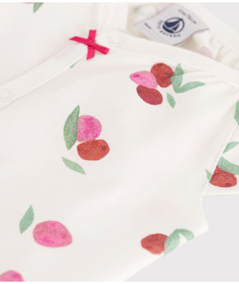 Tutina per neonati Petit Bateau bianco con stampa grafica all - over - Rubino Kids