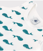 Tutina per neonati Petit Bateau bianco con stampa grafica all - over - Rubino Kids