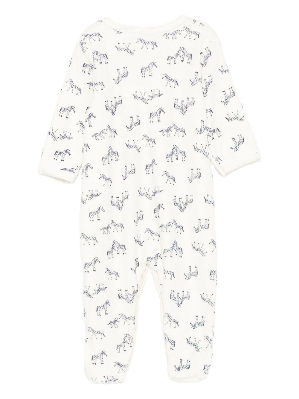 Tutina per neonati Petit Bateau bianco con stampa zebra - Rubino Kids