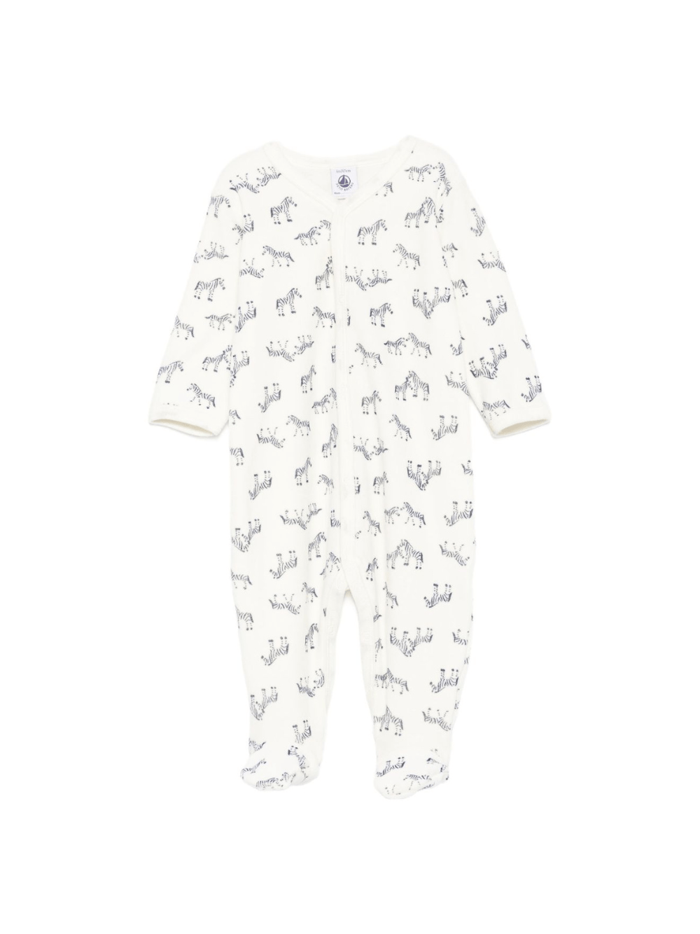 Tutina per neonati Petit Bateau bianco con stampa zebra - Rubino Kids