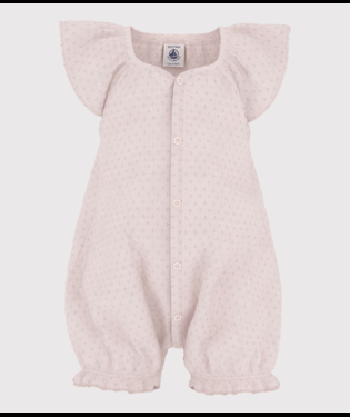 Tutina per neonati Petit Bateau rosa con dettaglio arricciature - Rubino Kids