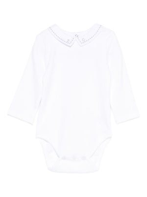 Tartine Et Chocolat white baby romper with Peter Pan collar
