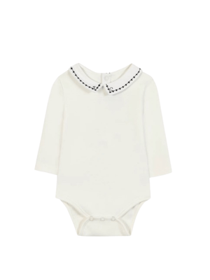 Tartine Et Chocolat white baby romper with embroidered logo