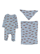 Tutina per neonato Bobo Choses azzura con stampa di auto - Rubino Kids