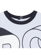 Tutina per neonato Boss Kids azzurra con scritta grafica a contrasto - Rubino Kids