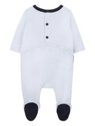 Tutina per neonato Boss Kids azzurra con scritta grafica a contrasto - Rubino Kids