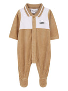 Tutina per neonato Boss Kids beige con colletto polo - Rubino Kids