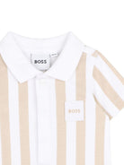 Tutina per neonato Boss Kids beige con motivo a righe verticali - Rubino Kids