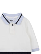 Tutina per neonato Boss Kids blu con colletto stile polo - Rubino Kids