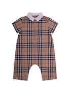 Tutina per neonato Burberry Kids beige a quadri - Rubino Kids