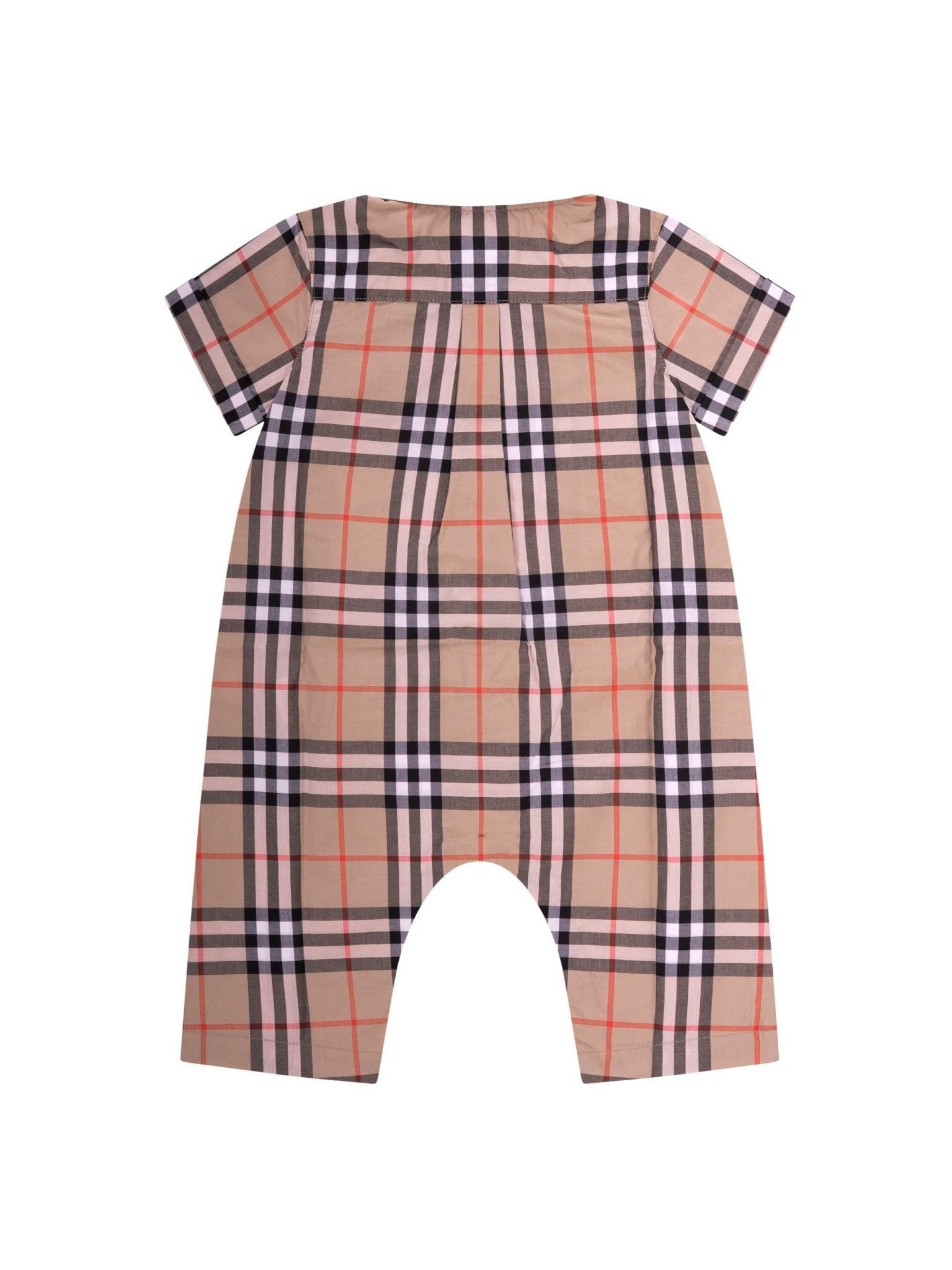 Tutina per neonato Burberry Kids beige a quadri - Rubino Kids