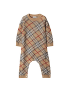 Tutina per neonato Burberry Kids beige con motivo a quadri - Rubino Kids