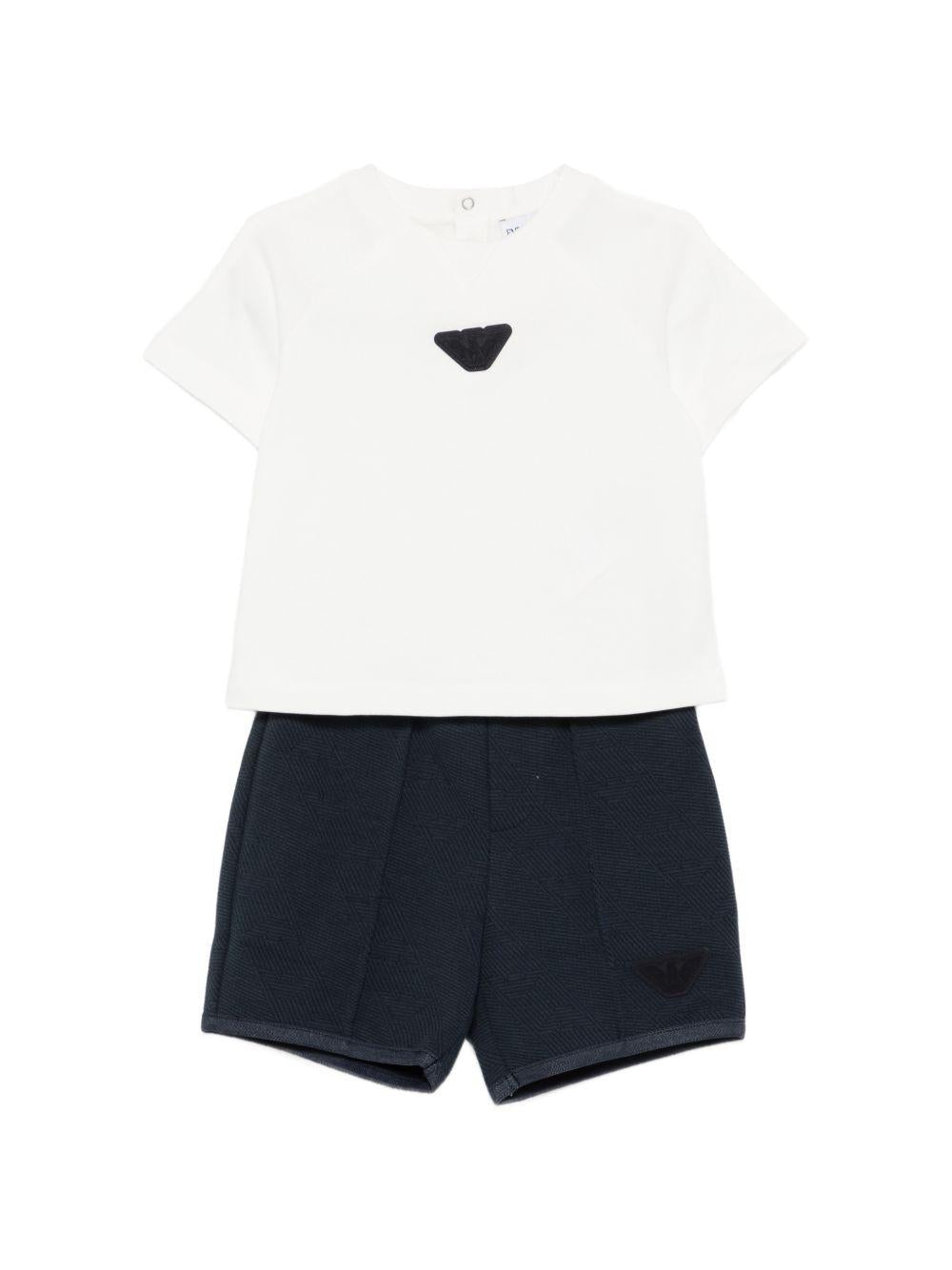 Tutina per neonato Emporio Armani Kids bianco con applicazione - Rubino Kids