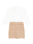 Tutina per neonato Fendi Kids beige con motivo monogramma FF - Rubino Kids