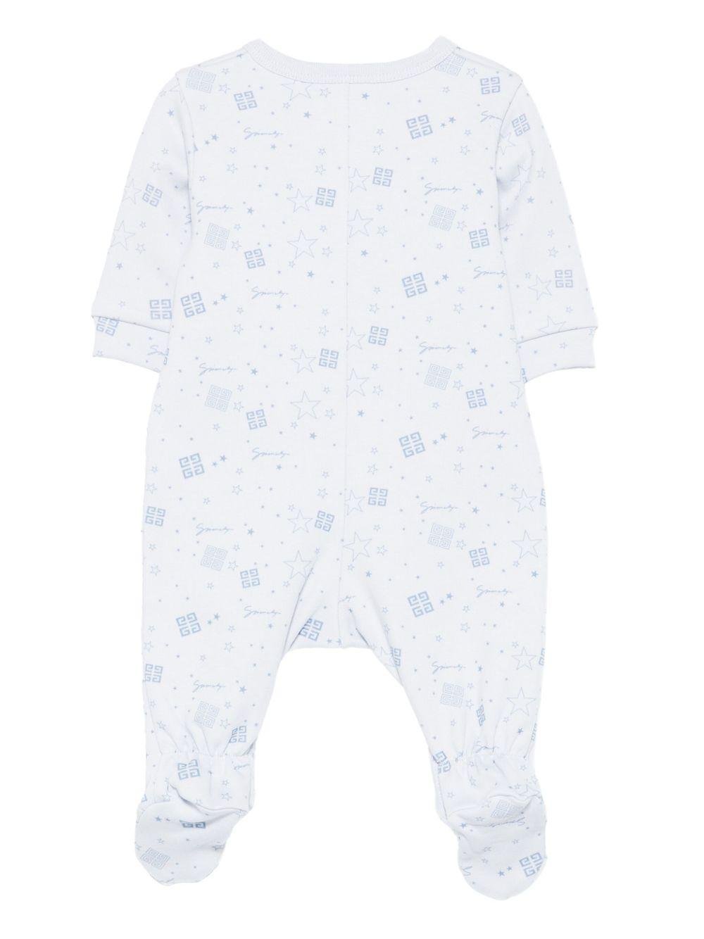 Tutina per neonato Givenchy Kids azzurra con motivo a stelle - Rubino Kids
