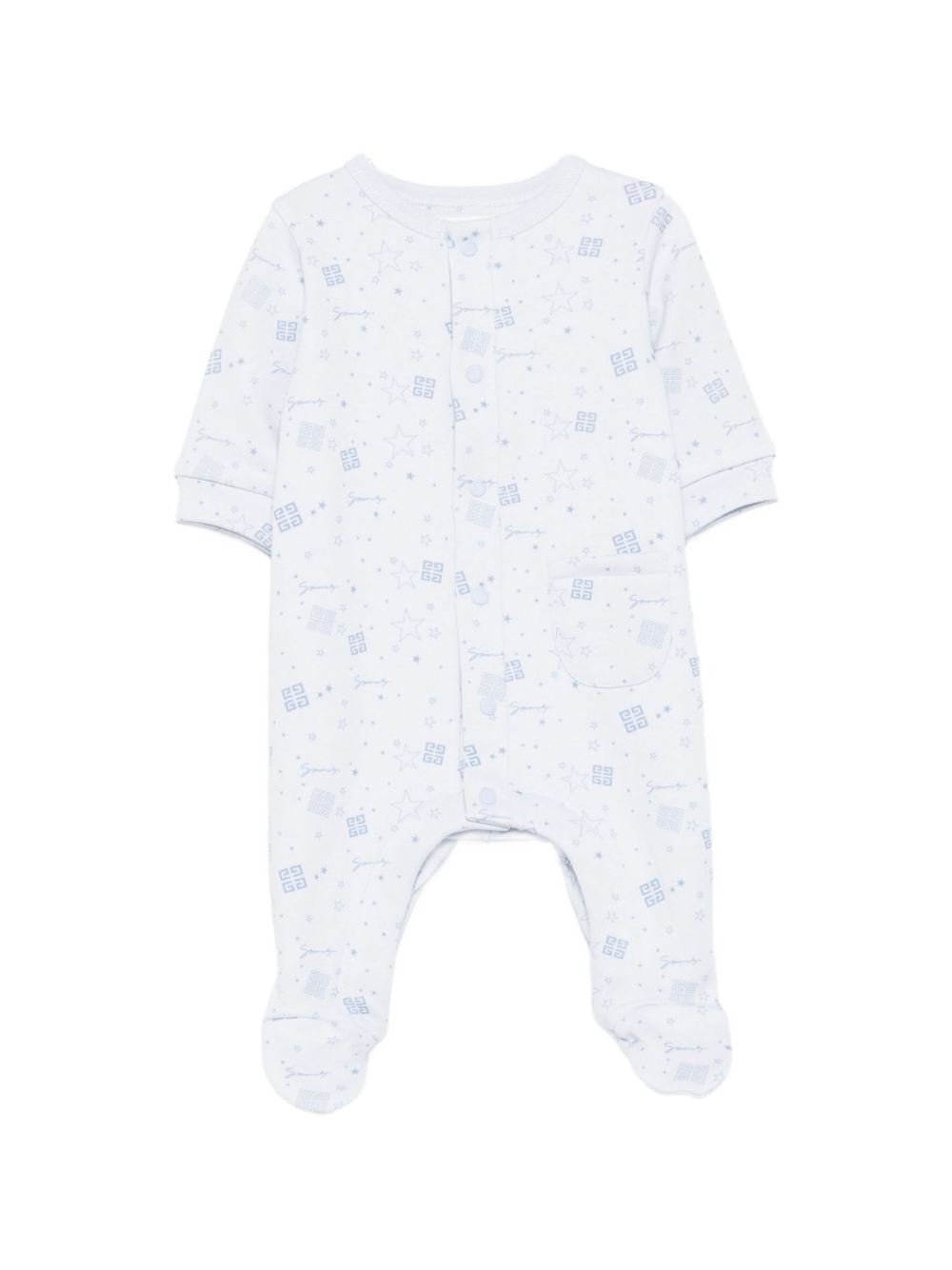 Tutina per neonato Givenchy Kids azzurra con motivo a stelle - Rubino Kids