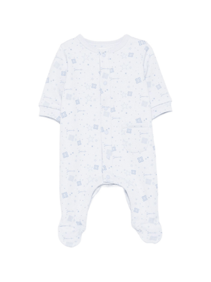 Tutina per neonato Givenchy Kids azzurra con motivo a stelle