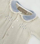 Tutina per neonato La Stupenderia bianca con colletto ricamato azzurro - Rubino Kids