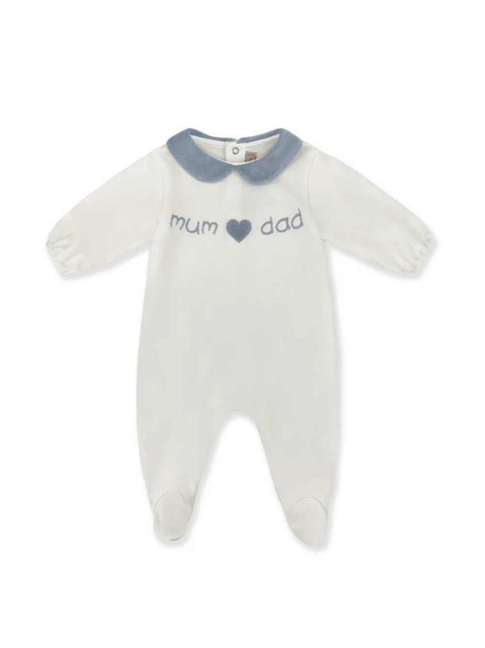Tutina per neonato La Stupenderia bianca con ricamo "mum and dad" - Rubino Kids