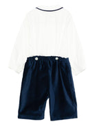 Tutina per neonato Mariella Ferrari blu con colletto classico - Rubino Kids