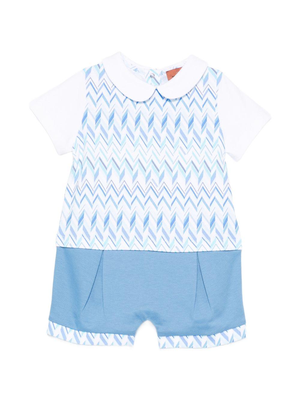 Tutina per neonato Missoni Kids azzurra con design a chevron - Rubino Kids