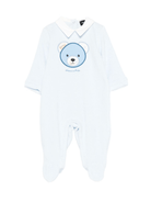 Tutina per neonato Monnalisa azzurro con ricamo orsetto - Rubino Kids